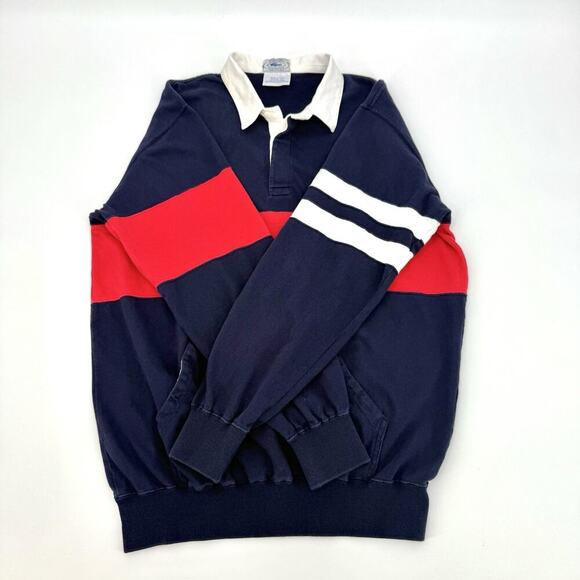 LACOSTE Izod Vintage Multicolour Rugby Long Sleeve Polo Shirt Men’s Size Large - Picture 8 of 8